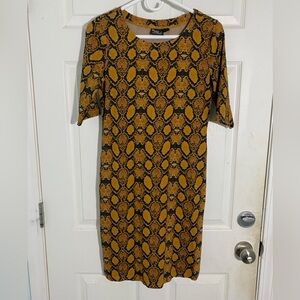 Burn yellow Snake Print Dress